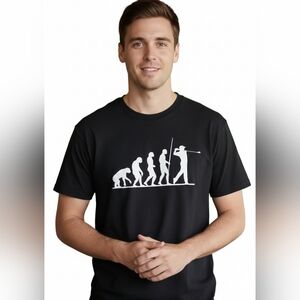 Bella Canvas Men's Black Golf Evolution Graphic T-Shirt Size Medium 🐈
